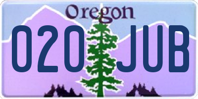 OR license plate 020JUB