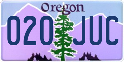 OR license plate 020JUC