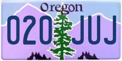 OR license plate 020JUJ