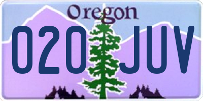 OR license plate 020JUV