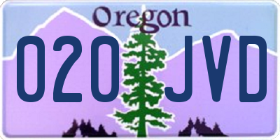 OR license plate 020JVD