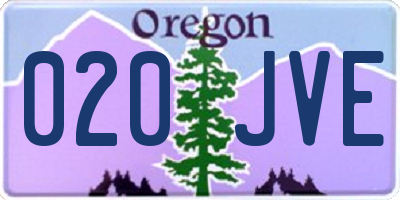 OR license plate 020JVE