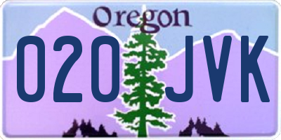 OR license plate 020JVK