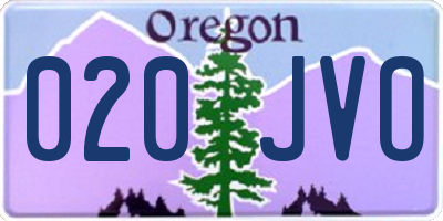 OR license plate 020JVO