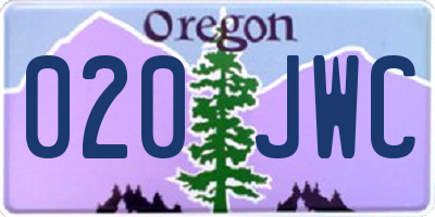 OR license plate 020JWC