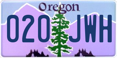 OR license plate 020JWH