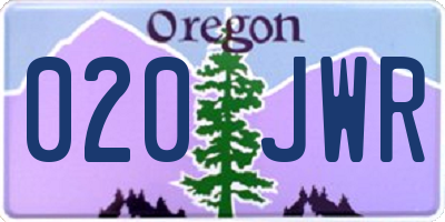 OR license plate 020JWR
