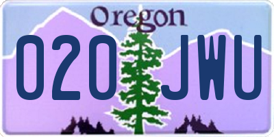 OR license plate 020JWU