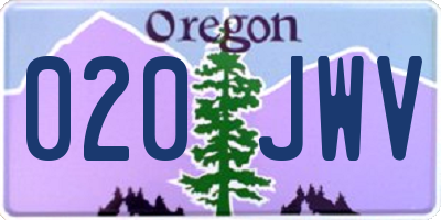 OR license plate 020JWV