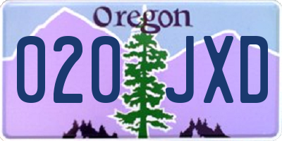 OR license plate 020JXD
