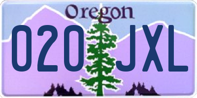 OR license plate 020JXL