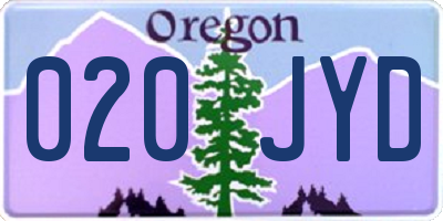 OR license plate 020JYD