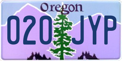 OR license plate 020JYP
