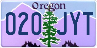 OR license plate 020JYT