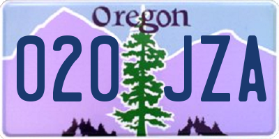 OR license plate 020JZA