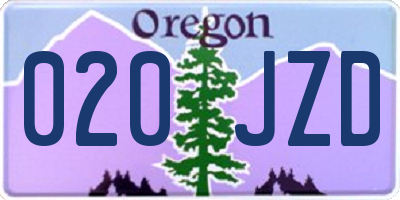 OR license plate 020JZD