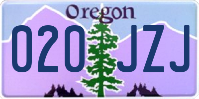 OR license plate 020JZJ