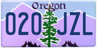 OR license plate 020JZL