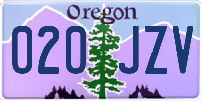 OR license plate 020JZV