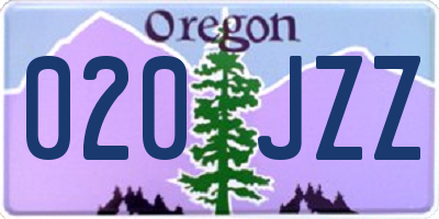 OR license plate 020JZZ