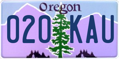 OR license plate 020KAU