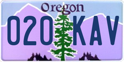 OR license plate 020KAV