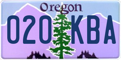 OR license plate 020KBA