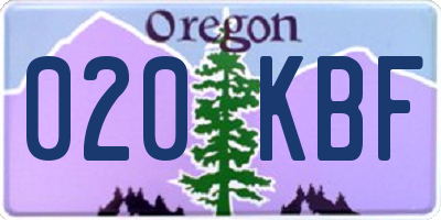 OR license plate 020KBF