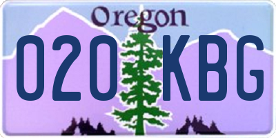 OR license plate 020KBG