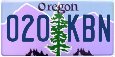 OR license plate 020KBN