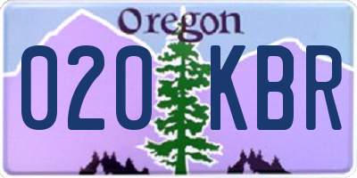 OR license plate 020KBR