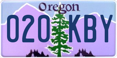 OR license plate 020KBY