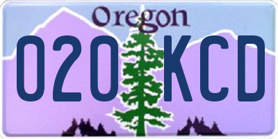 OR license plate 020KCD