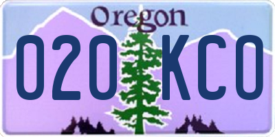 OR license plate 020KCO