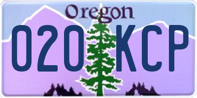 OR license plate 020KCP