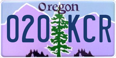 OR license plate 020KCR