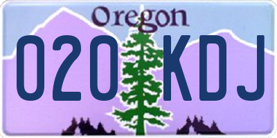 OR license plate 020KDJ