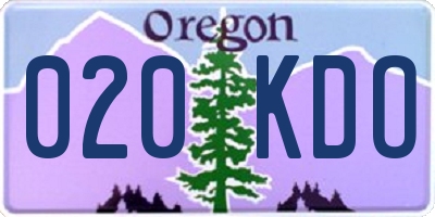 OR license plate 020KDO