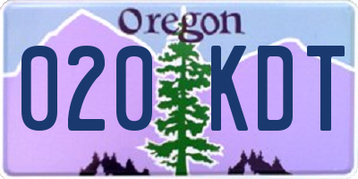 OR license plate 020KDT