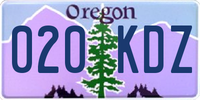 OR license plate 020KDZ