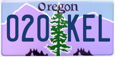 OR license plate 020KEL