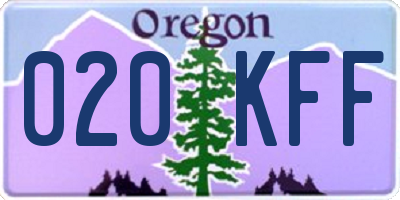 OR license plate 020KFF