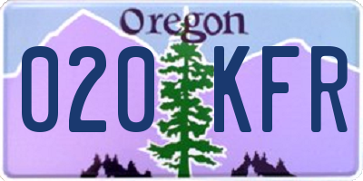 OR license plate 020KFR