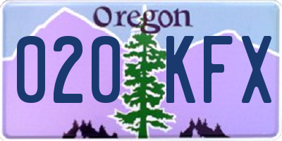 OR license plate 020KFX
