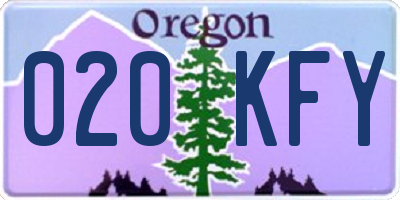 OR license plate 020KFY