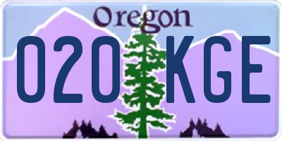OR license plate 020KGE