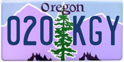 OR license plate 020KGY