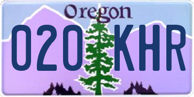 OR license plate 020KHR