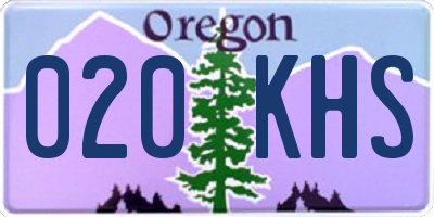 OR license plate 020KHS