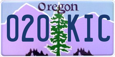 OR license plate 020KIC